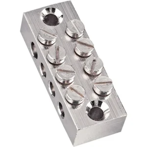 Earth Block 4 Way Main Terminal Nickel Plated Brass