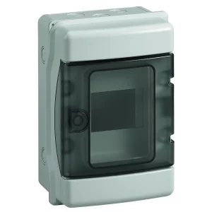 DIN Rail Enclosure Insulated 3 Module IP65 Grey with Hinged Door