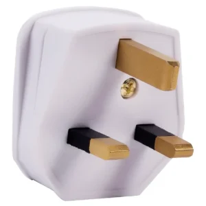 Plug Top 13A 3 Pin Plug White Fitted With 3Amp Fuse